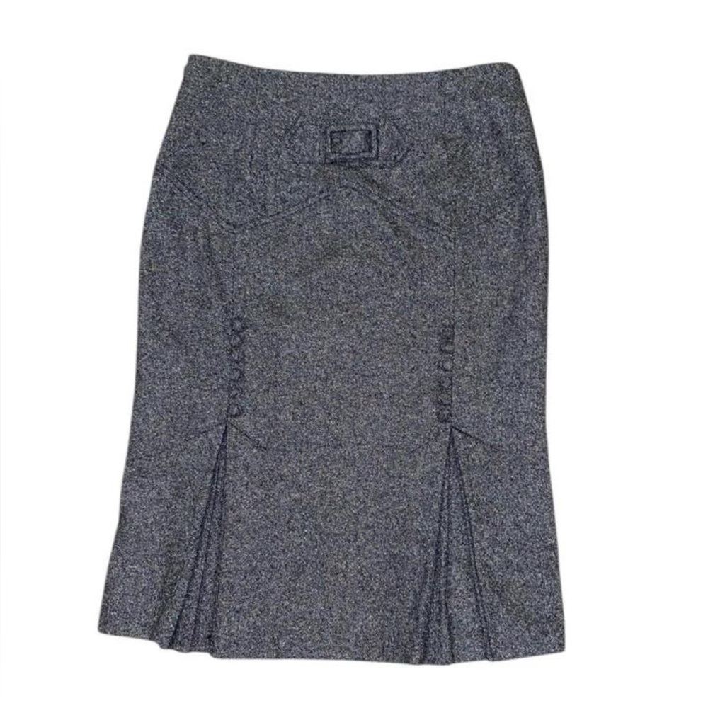 Body by Victoria gray structured pleated midi skirt